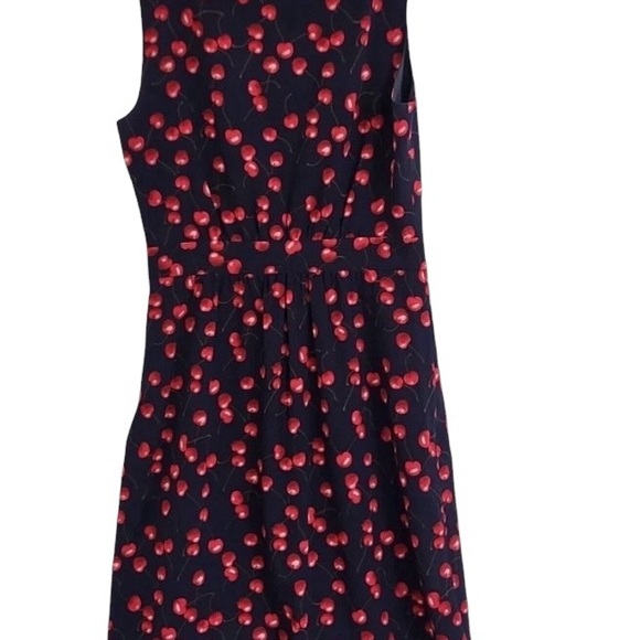 J.Crew Cherry Print Ruffle Trim Wrap Dress – Black & Red – Size 14 - Picture 8 of 8